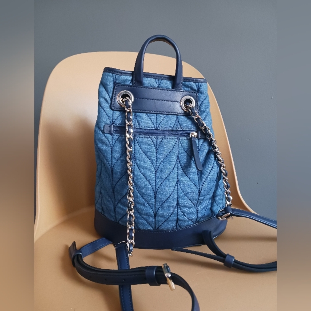 KATE SPADE BRIAR LANE QUILTED DENIM BACKPACK excellent condition - Picture 6 of 12